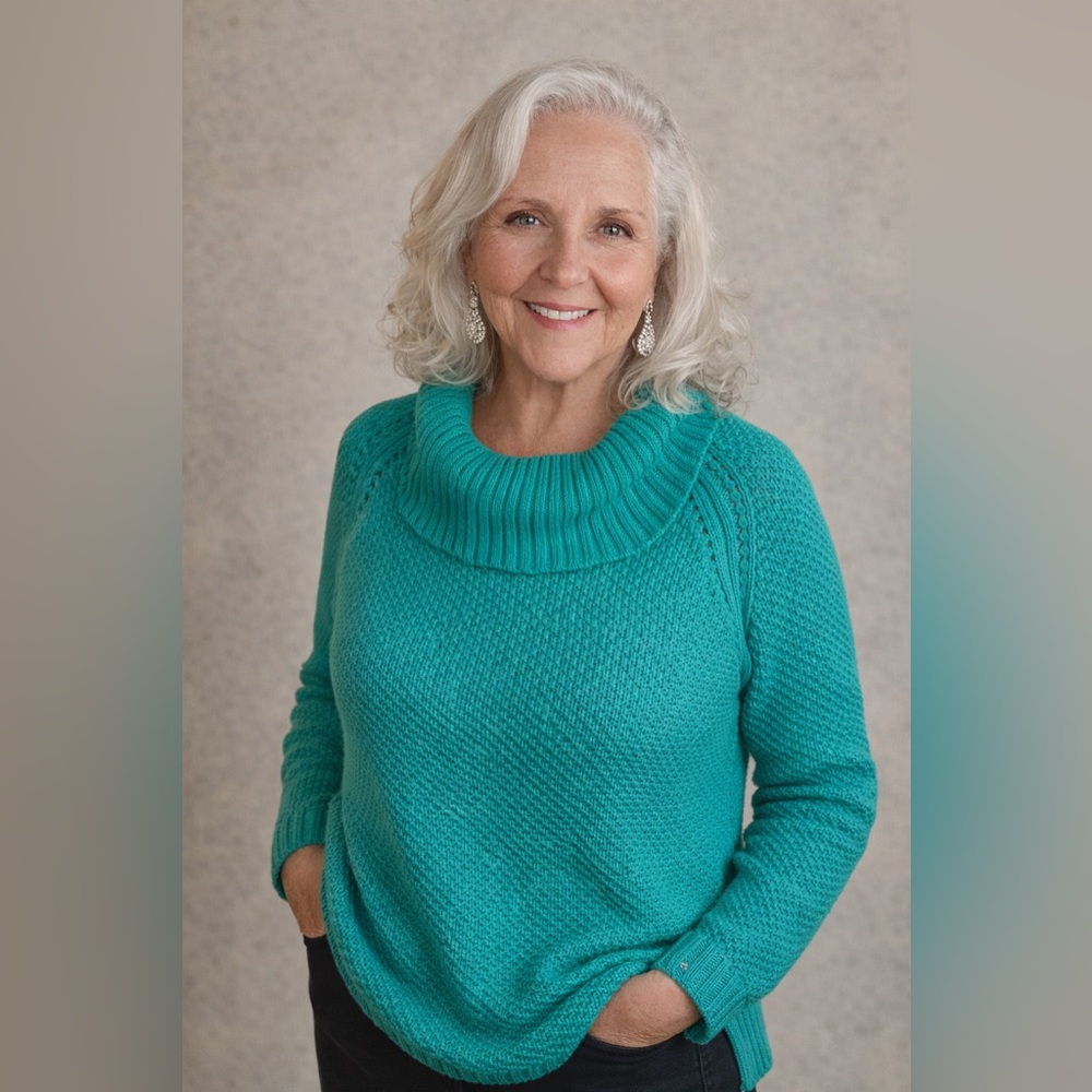 NWT, Talbots Turquoise Cowl Neck Sweater